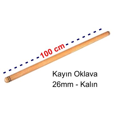 Ahşap Kayın Oklava 100cm 26mm Kalın