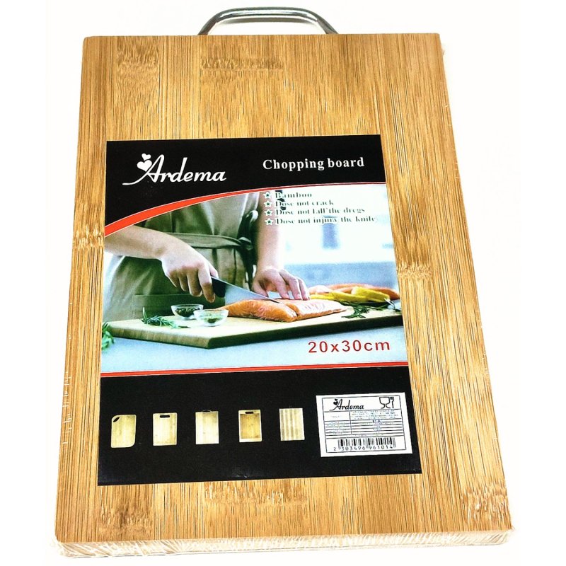 Ahşap Metal Tutmalı Kesim Tahtası 20x30cm