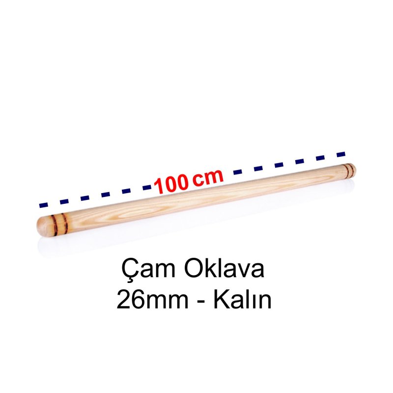 Ahşap Çam Oklava 100cm 26mm Kalın