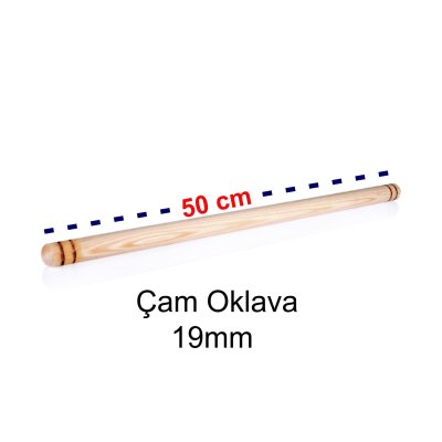 Ahşap Çam Oklava 50cm 19mm İnce