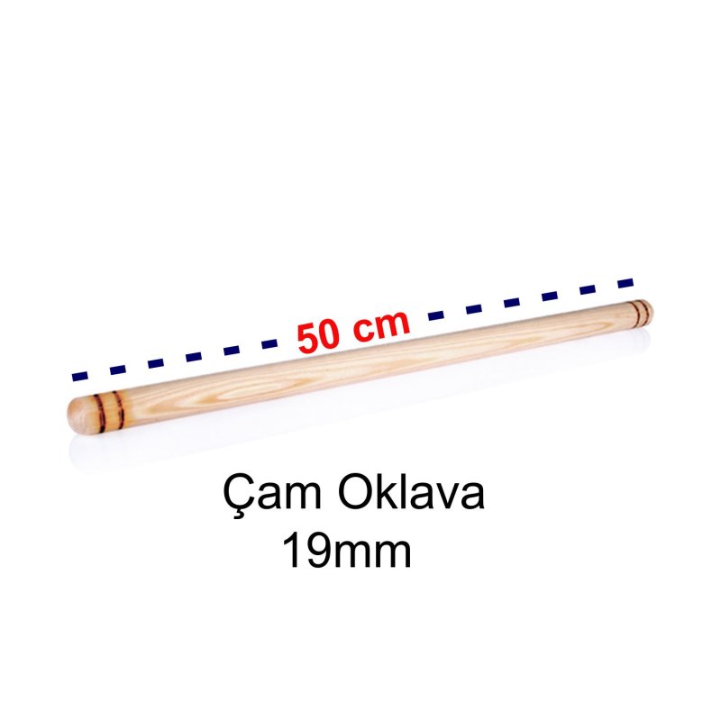 Ahşap Çam Oklava 50cm 19mm İnce