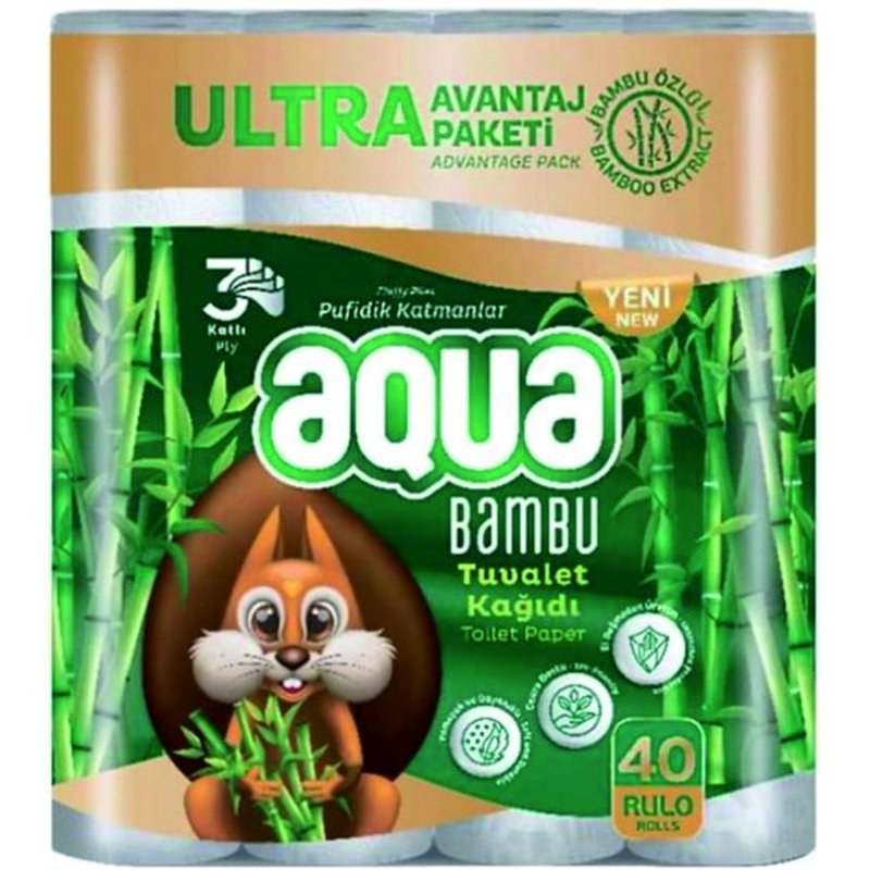 AQUA TUVALET KAĞIDI BAMBU 40LI