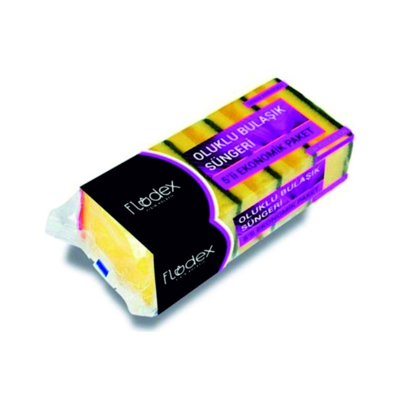 Flodex Sünger Yeşil 5li Oluklu