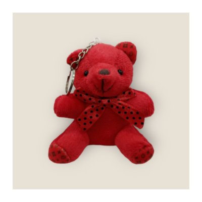Peluş Ayı Anahtarlık Kırmızı 9cm 12Lİ