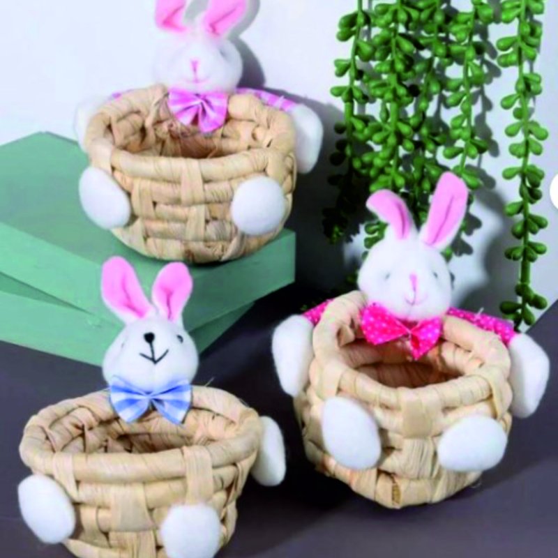 PELUŞ TAVŞANLI SEPET 