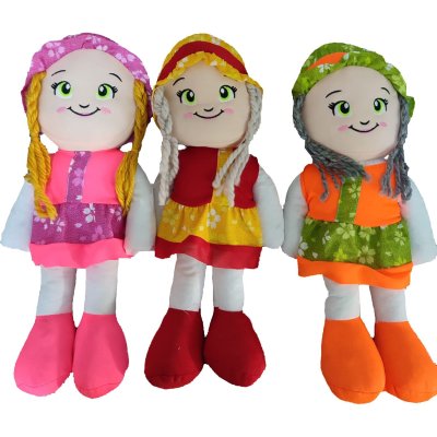 Renkli Bez Bebek 45cm