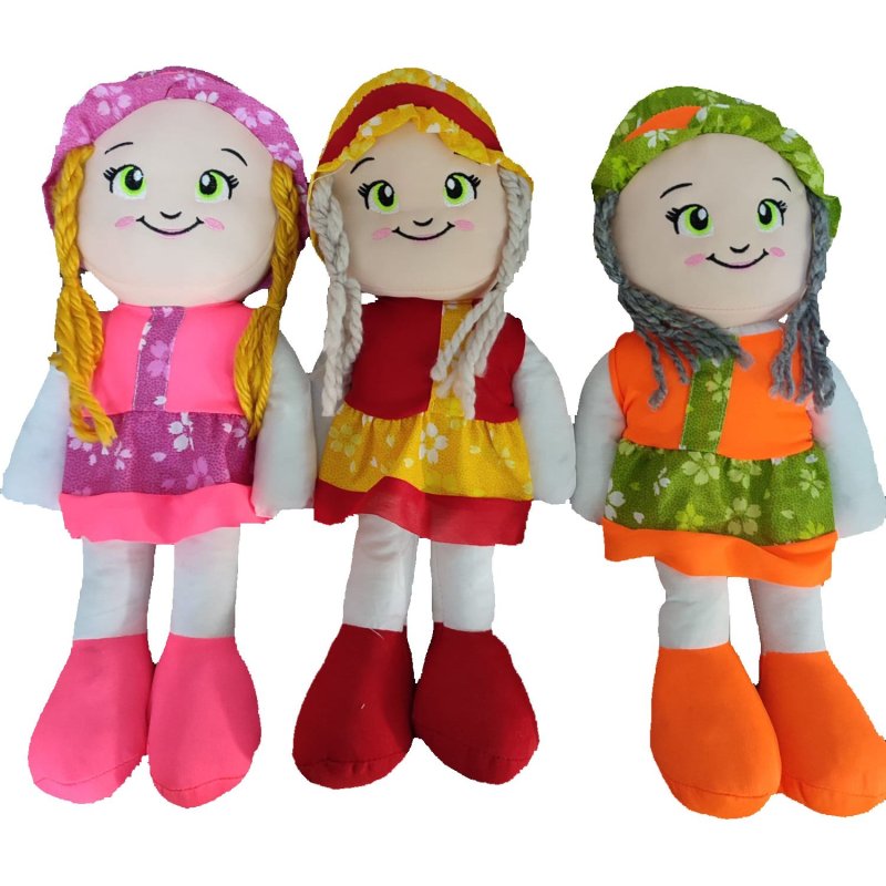 Renkli Bez Bebek 45cm