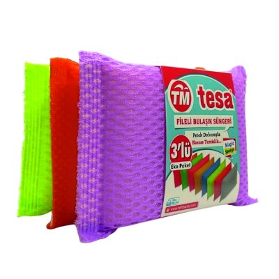 TESA FİLELİ BULAŞIK SÜNGERİ 3 LÜ PK:15 AD