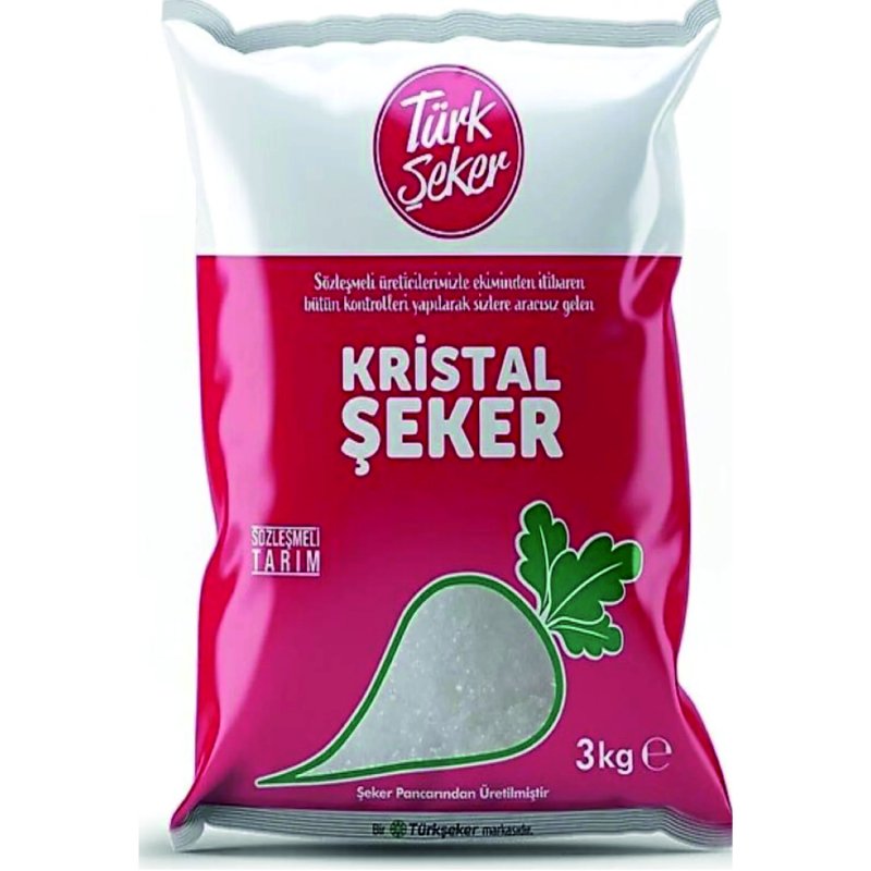 Türk Şeker Kristal Toz Şeker 3 Kg
