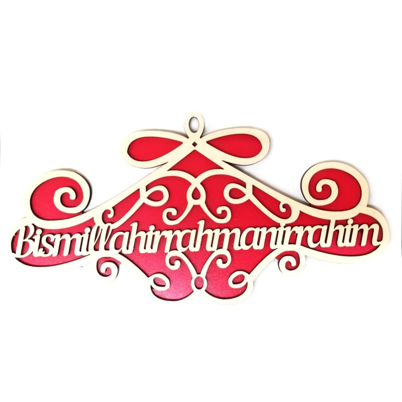 Vavsan Besmele Kurdela Büyük Ahşap Duvar ve Kapı Süsü Bismillahirrahmanirrahim