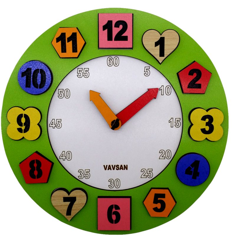 Vavsan Geometrik Şekil Eğitici Saat Oyuncak Puzzle