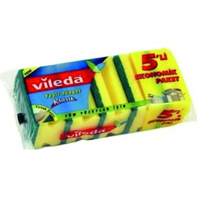 VİLEDA SÜNGER 5 Lİ YEŞİL OLUKLU EKO PAKET
