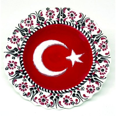 Çini Türk Bayrağı  tabak 18 cm