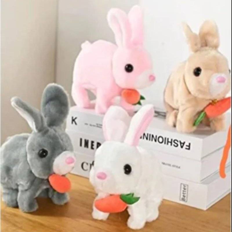 Zıplayan Ağzında Havuç Tavşan Oyuncak Pilli Tavşan