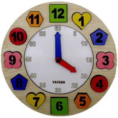 Vavsan Geometrik Şekil Eğitici Saat Oyuncak Puzzle